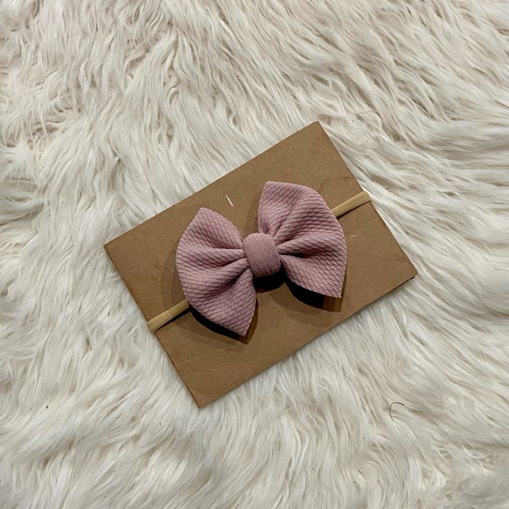 Light Rose Bow on Nylon or Clip In